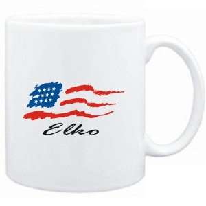  Mug White  Elko   US Flag  Usa Cities