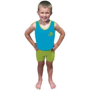  Swim School Swim Training Suit with Shorts   Blue/Green 