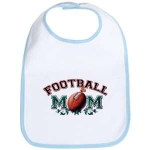  Baby Bib Sky Blue Football Mom with Ivy 