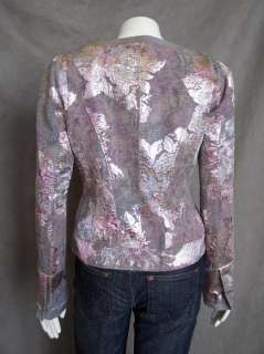 Elie Tahari Floral Metallic Gray Tessa Wool Jacket Blazer New Nwt 