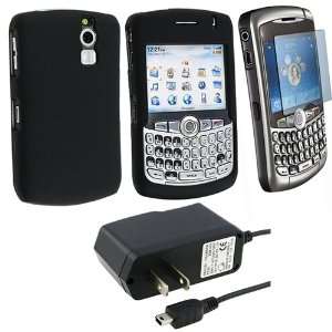   Rubberized Case Black + Travel Charger + Screen Protector Electronics