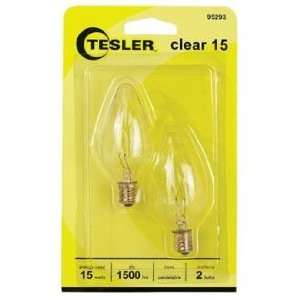  Tesler 15 Watt 2 Pack Candelabra Clear Light Bulbs: Home 