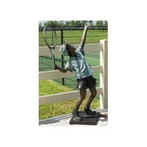  Boy Tennis Ace Bronze Garden Statue   62 High Sports 