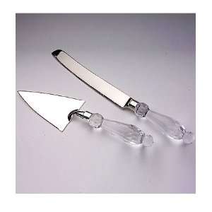  Crystal and Silver Cake/ Pie Knife and Server By Godinger 
