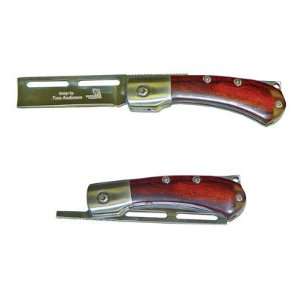    Wood Handle Straight Razor Folding Pocket Knife