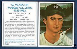 1933 1983 TCMA Yankees All Stars BILLY JOHNSON  