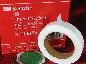 3M 48 Thread Sealing tape & Lubricant PTFE 1/2 x 520  