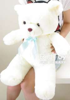 New Large Awesome White Plush Teddy Bear Tie Toy 32H  
