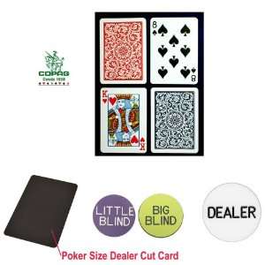   Copag Poker Size PLASTIC Playing Cards & Dealer Kit 