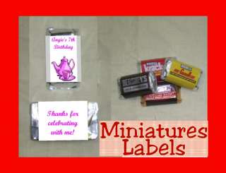Ice Cream Tea Party Mini Miniature Candy Bar Wrappers Personalized 
