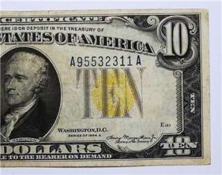 TCS 1934A $10 North Africa WWII Emergency Note SILVER CERTIFICATE 