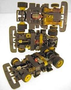 1991 TYCO TCR Yellow Hubbed Slot less Car Chassis NOS  