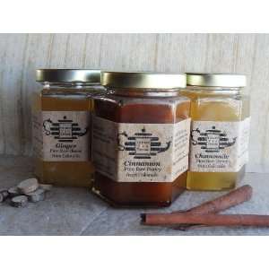 Gift Pack of 3 Organic Chamomile, Cinnamon & Ginger Honey Tea 8oz each 