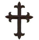 Iron On Applique Embroidered Patch Large Black Cross  