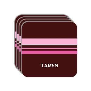 Personal Name Gift   TARYN Set of 4 Mini Mousepad Coasters (pink 