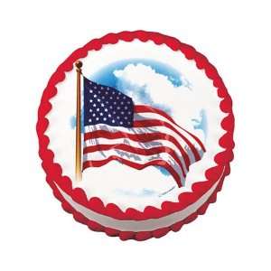 Lucks Edible Image American Flag, 12 pk  Grocery & Gourmet 