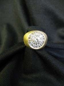 Antique Mens 10 Stone 14k Gold & 1ct Diamond Ring s11  