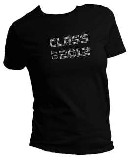 Graduation CLASS OF 2012 Rhinestone Bling Accented Womans T Shirt XS 