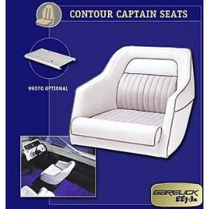  490 Contour Captains Chair (Color: White With Grey Trim 
