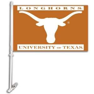    97034   Texas Longhorns Car Flag W/Wall Brackett