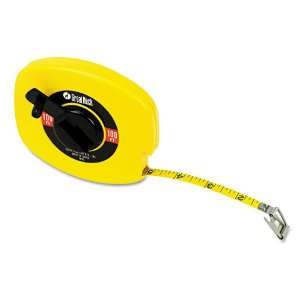 English Rule Measuring Tape, 3/8 W x 100ft, Steel, Yellow   Sold As 1 