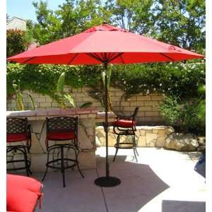  9 Crank Patio Umbrella with Stand   Tilting (Red) (8.5H 