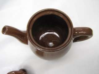 Vintage Redware Tea Pot Brown  