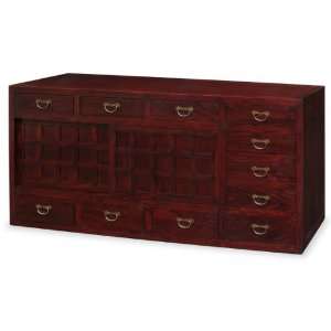  Japanese Style Tansu Chest   Dark Cherry