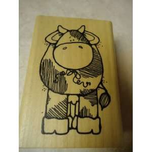  Dazee Cow Character Wood Mounted Rubber Stamp DJ Inkers 