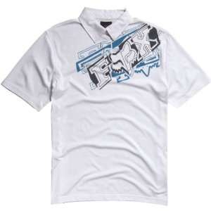  Fox Racing Brazzer Mens Polo Sports Wear Shirt   White 