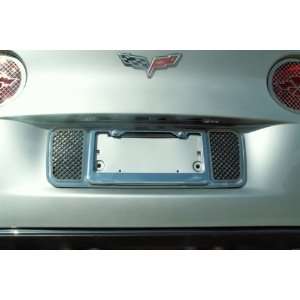  : Corvette 05 10 ACC Laser Mesh SS Tag Frame Chrome Trim: Automotive