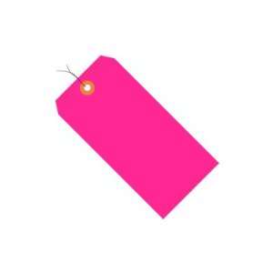   Fluorescent Pink 13 Pt. Shipping Tags   Pre Wired