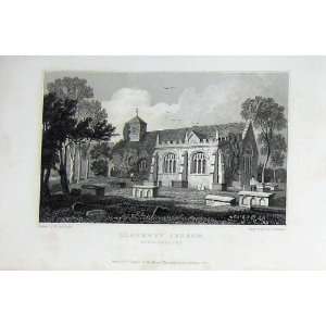    View Llanrwst Church Denbighshire Wales 1830 Thomas