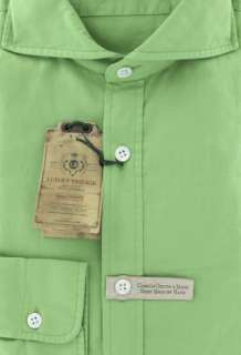 New $375 Borrelli Green Shirt S/S  