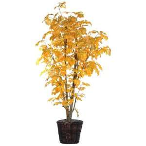    6 Yellow Artificial Aspen Tree in Brown Pot: Home & Kitchen