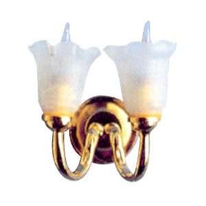  Dollhouse Miniature Double Tulip Wall Sconce: Toys & Games