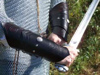 Medieval Leather Vambraces Bracers Forearm LARP  