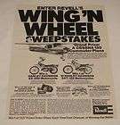 1975 revell model contest ad wing n wheel sweepstakes expedited