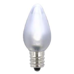 Club Pack of 25 Pure White LED C7 Satin Christmas Replacement Bulbs