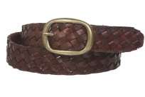 Womens Oval Braided Woven Leather Belt  