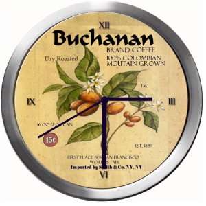  BUCHANAN 14 Inch Coffee Metal Clock Quartz Movement 