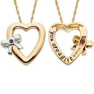   Tied to You Birthstone Heart Necklace   Personalized Jewelry Jewelry