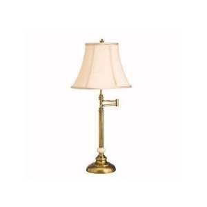   One Light Swing Arm Table Lamp in Antique Brass: Home & Kitchen