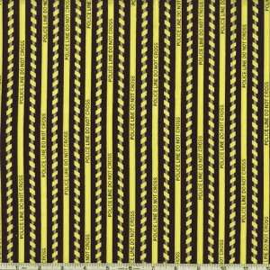  45 Wide Americas Heroes Police Tape Yellow Fabric By 