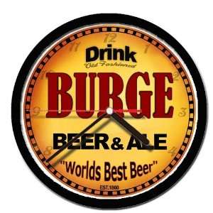  BURGE beer and ale cerveza wall clock 