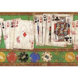  Border Poker Chips Playing Cards Casino Green
