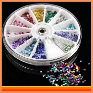 3D Nail Art Tips Multi Colors Crystals Stickers Gems Glitters Acrylic 