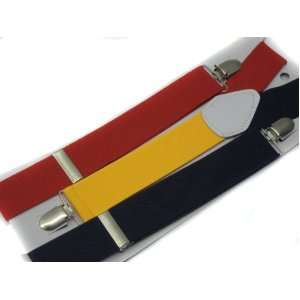  Red Blue Yellow Unisex Braces Suspender 