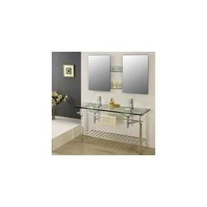  Dreamline Bathroom Contemporary Double Basin Glass Vanity 