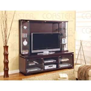   700173 Contemporary Cappuccino TV CONSOLE + Hutch Furniture & Decor